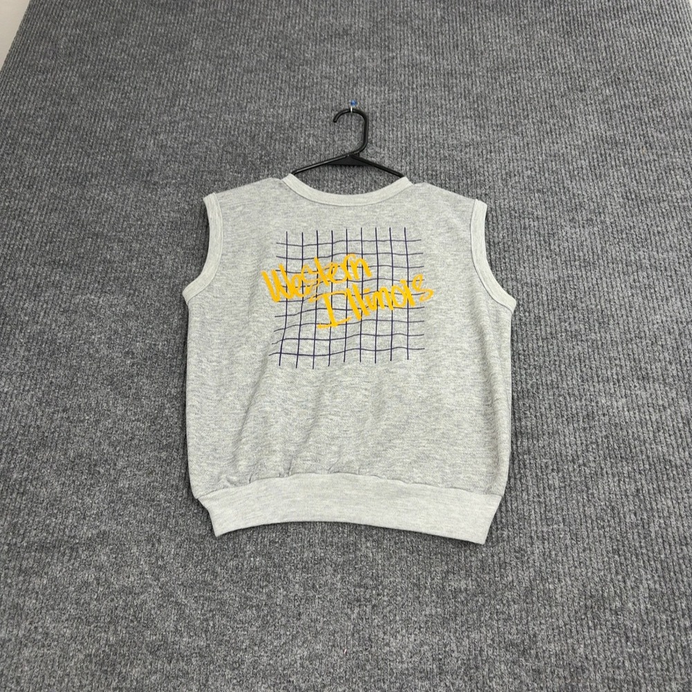 Vintage Western Illinois Velva Sheen Vest Women M Gray Acrylic Poly Cotton Retro